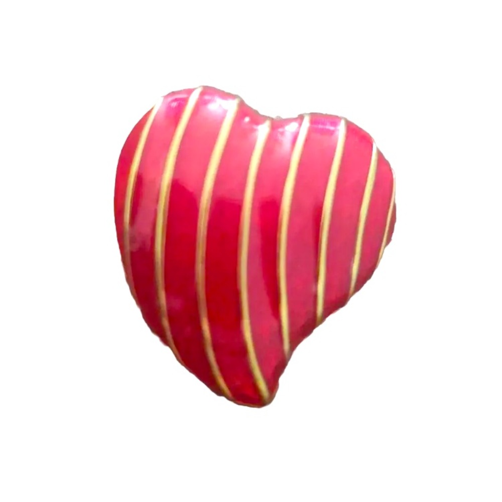 Red Enamel Gold Tone Heart Pin - Museum of Fine Arts